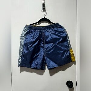 Reebok Yellow & Navy Athletic Shorts with Contrast Panels